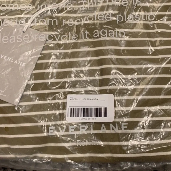 Everlane The Organic Cotton Crew | Uniform Olive Stripe M - Picture 7 of 8